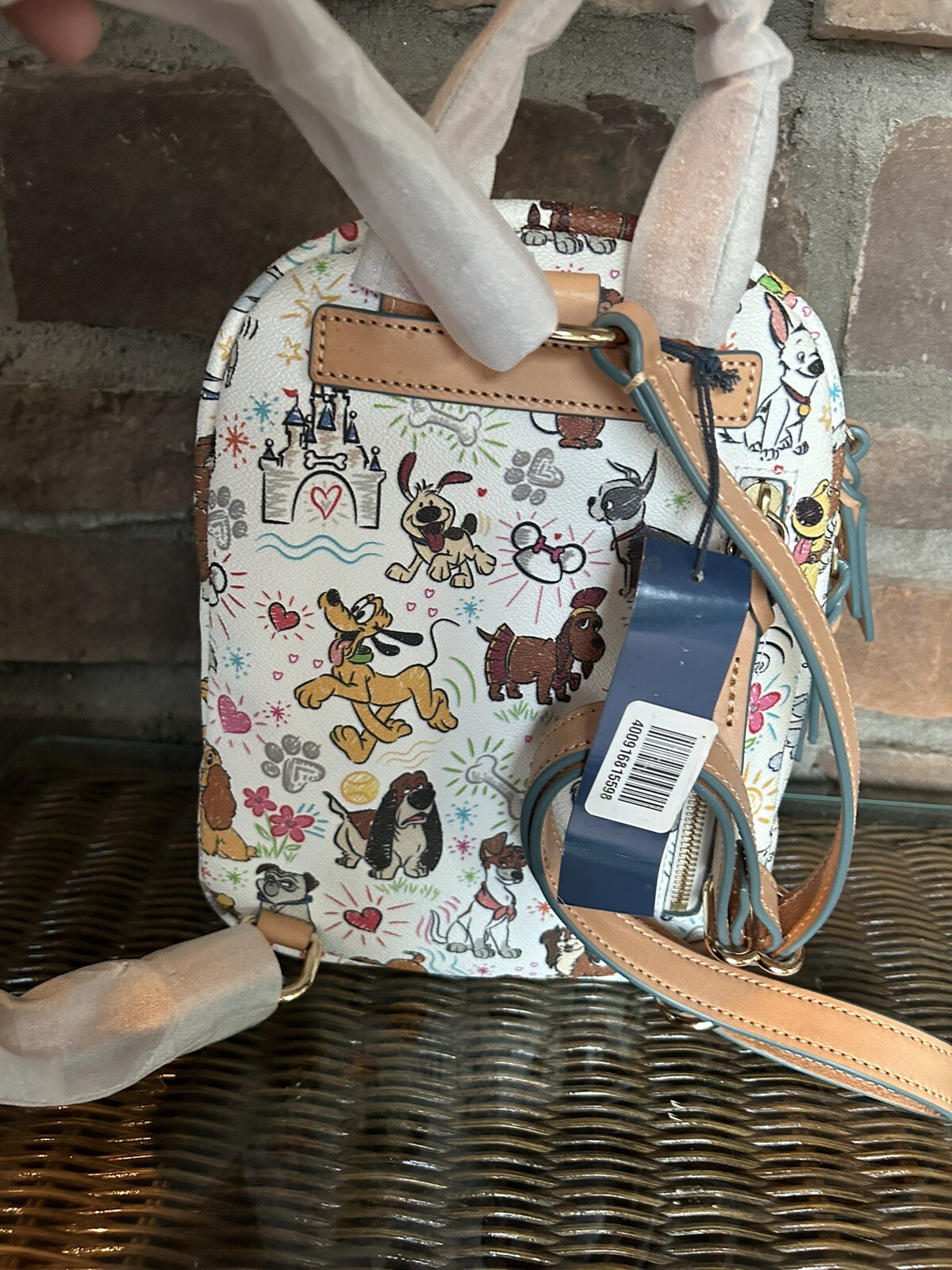 NWT Disney Dogs Paw Prints Sketch Backpack Dooney & Bourke Castle