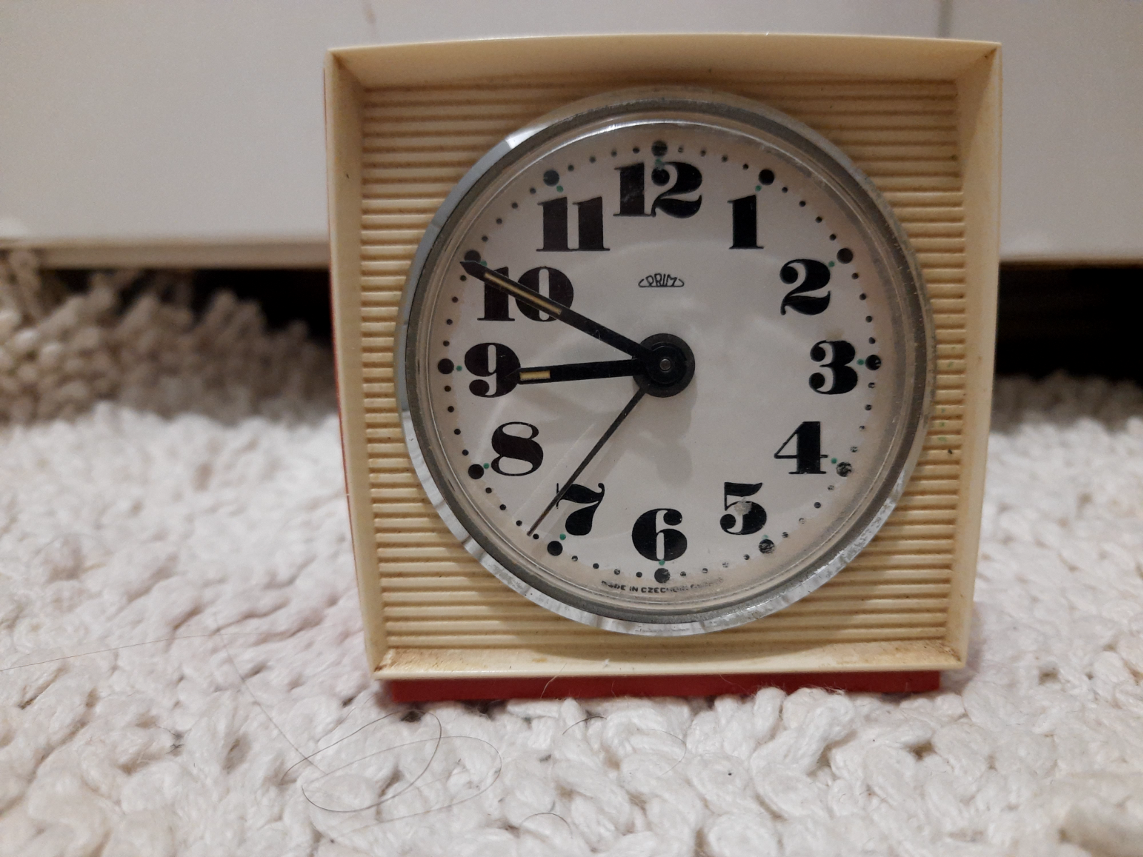 1960s Vintage PRIM Czechoslovakia Alarm Clock Retro Desk Table Clock  -image