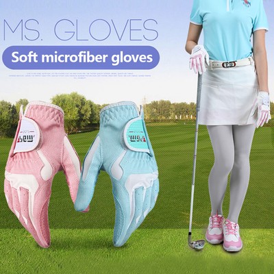 I Pair Women s Golf Glove Anti-slip Grip Durable Fit Hot Wet Microfiber Gloves