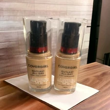 2X COVERGIRL OUTLAST Stay Fabulous ALL DAY 3-IN-1 Foundation 855 Soft Honey New