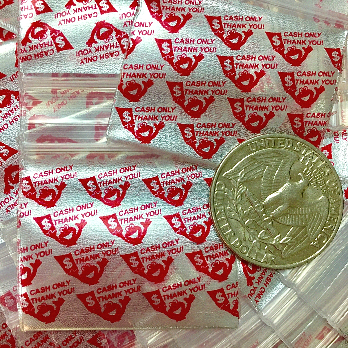500-Pack Metallic Printed Zip Seal Bags - 40 Fun Designs, 1.25"x1.5", Resealable (3 MIL)