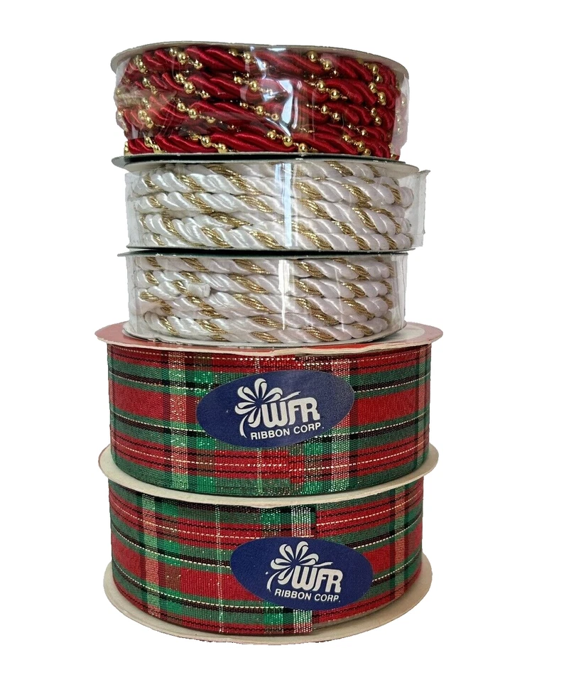 Lote De Cinta De Vacaciones De Colección - 17 Piezas Borde Con Cable | Satén | Borde | Cinta De Navidad Foto 2 de 4