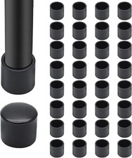 32Pcs 0.47 Inch 12mm PVC Chair Leg Tips, Round Non-Slip Folding Chair Leg End