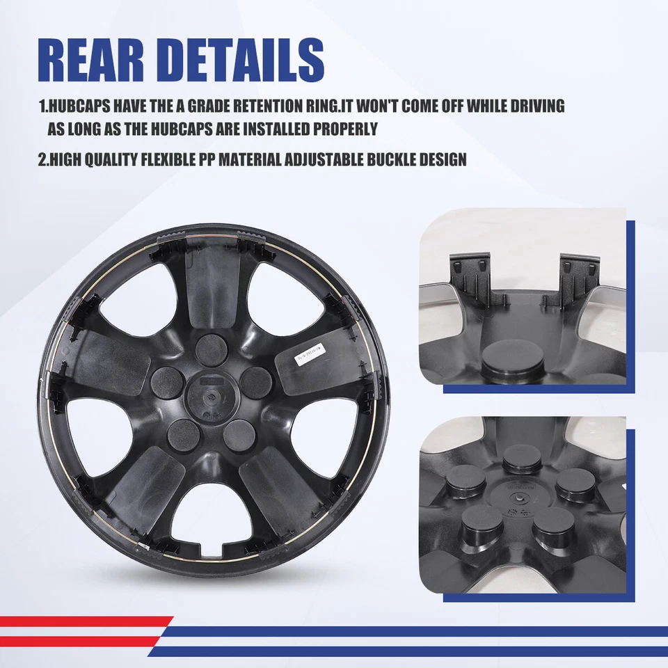 Tapacubos de 16" cubierta de rueda de llanta para Nissan Rogue 2008-2015 juego de 4 lacas a presión Foto 3 de 4