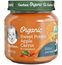 Gerber 2nd Foods Baby Food Organic Sweet Potato Apple Carrot – 4 Oz – Pack of 10