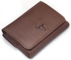 TriFold Men's Leather Wallet 6 Credit Card Holders Coin Pocket Purse 2ID Windows