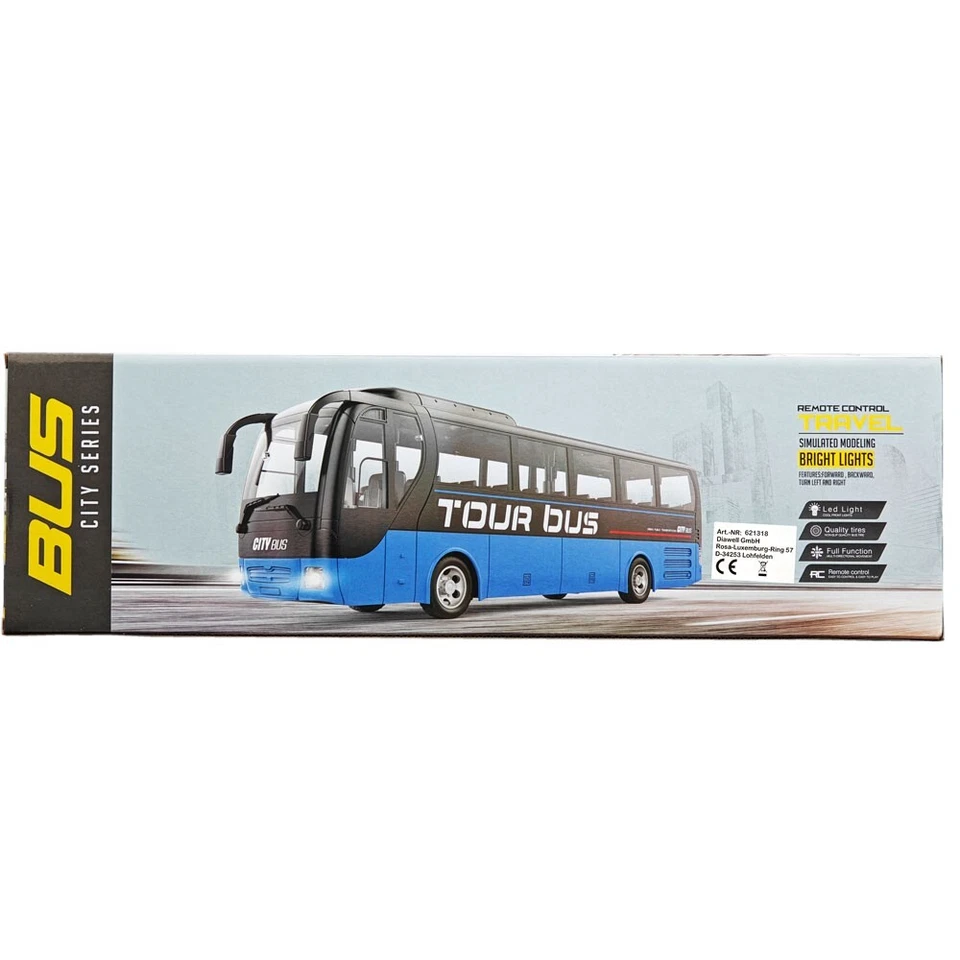 RC ferngesteuerte Bus Auto mit Frondlicht Akku Ladegeräte 2,4GHz 40cm Lang - Bild 2 von 3