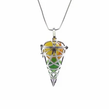 2pcs Silver Ice Cream Look Metal Alloy Locket Pearl Cage Jewelry Charm Necklace