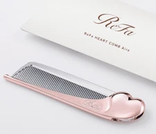 ReFa Aira Heart Aira Compact Folding Comb Japan New Rose Gold Pink Smooth Hair