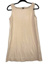 Diane Von Furstenberg Cream Wool Blend Shirt Dress Back Zipper Size 4