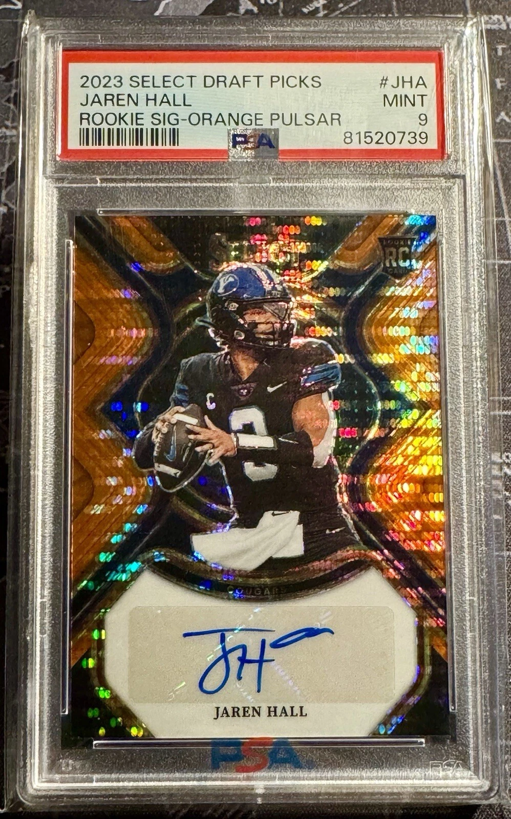 Jaren Hall Panini Select Draft Picks Rookie Signatures #JHA Orange Pulsar