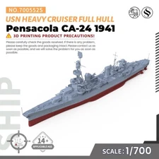 SSMODEL SS700552S 1/700 Military Model Kit USS Pensacola CA-24  Heavy Cruiser 19