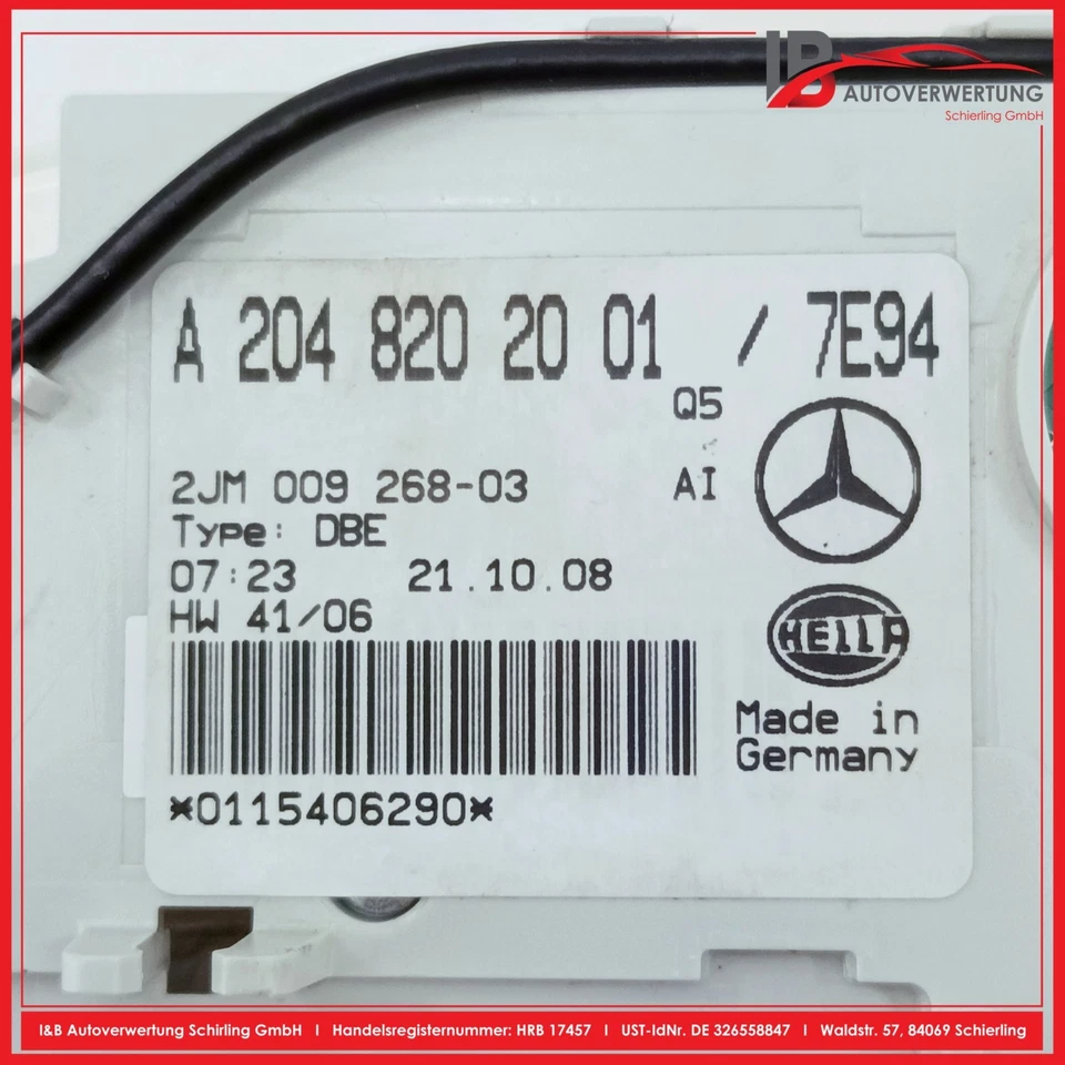 Lámpara de lectura interior MERCEDES BENZ CLASE C W204 C200 CDI A2048202001 HELLA Foto 4 de 4