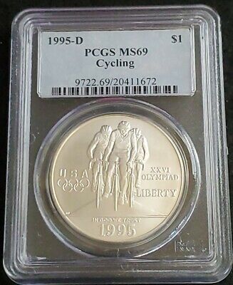 1995-D PCGS MS69 Cycling Commemorative Silver Dollar | eBay