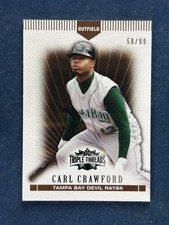 2007 Topps Triple Threads Gold #61 Carl Crawford Devil Rays /99