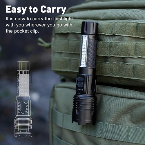 Linterna LED súper brillante de 1-3 piezas potente antorcha recargable con zoom - Imagen 4 de 22