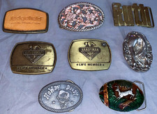Great Lot 8 Vintage Big  Bold Belt Buckles Many Designs