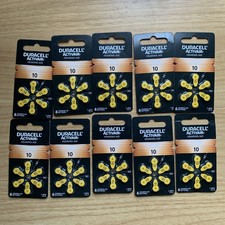 10 Packs Of 6 60count Duracell Hearing Aid Batteries Size: 10. Exp 10/2029