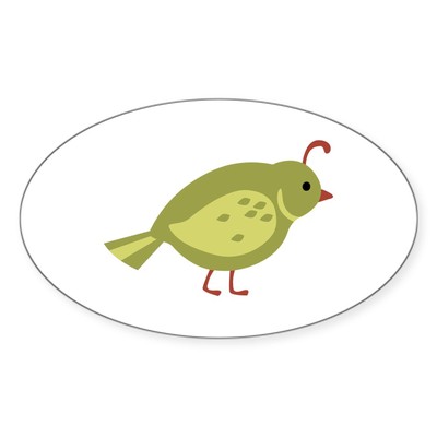 CafePress Quail Bird Animal Sticker Sticker (Oval) (1260042316)
