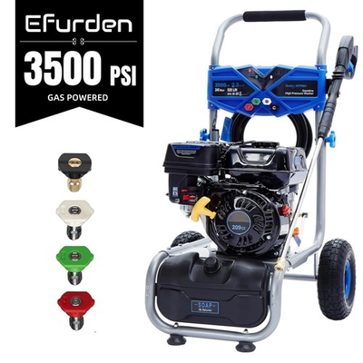 #ad Efurden Gas Powered Washer 3500 PSI 2.3GPM Cold Water Gas Pressure Washer 209CC $259.99