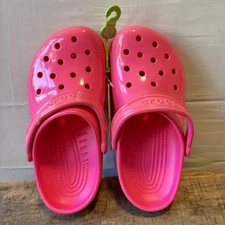 Crocs Classic Neon Highlighter Clog Kids Jr Size J3 Pink Crush New 209570-6TW