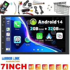 7" 32G Carplay 2 Din Andriod 14 Car Radio Stereo Touch Screen FM GPS Navi Wifi