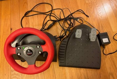 Vintage PC Logitech Wingman Formula Force Steering Wheel, Pedals, Power Adapter
