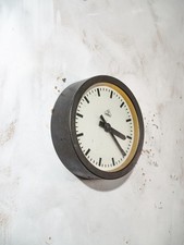 1930s Small Station Clock by Siemens, Ø30 CM, Industrial Factory Clock QUARTZ