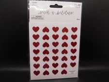 The paper studio stick a bilities Red  Glitter Heart stickers 68pc