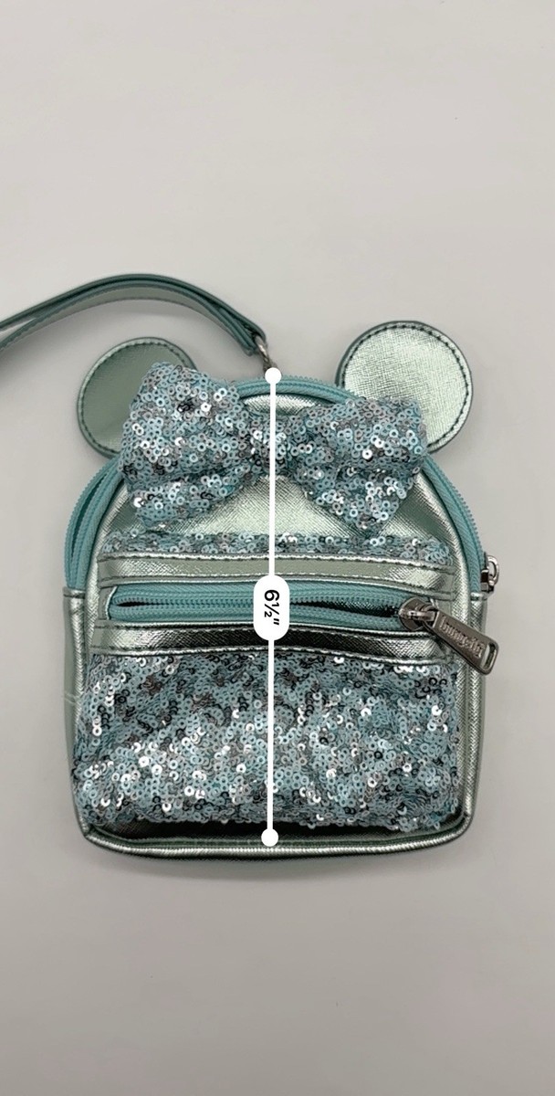 Disney Parks Loungefly Frozen Arendelle Aqua Sequin Mini  display picture 1