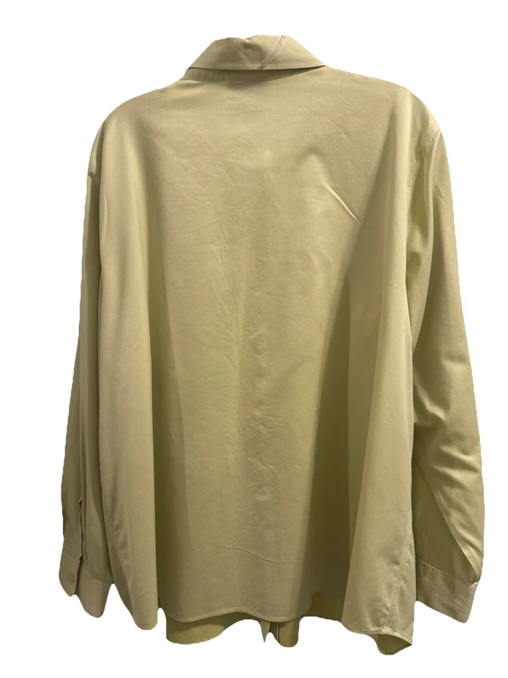 NUEVA Camisa Abotonada Talbots Mujer Petites 22W Verde Lima Resistente a Arrugas Foto 3 de 4