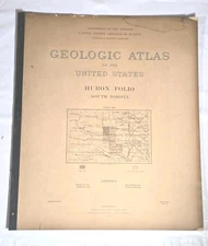 Antique 1904 USGS Geologic Folio #113 Huron South Dakota Original Atlas Maps