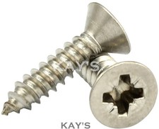 STAINLESS STEEL SELF TAPPING SCREWS POZI COUNTERSUNK TAPPERS A4-70 MARINE GRADE
