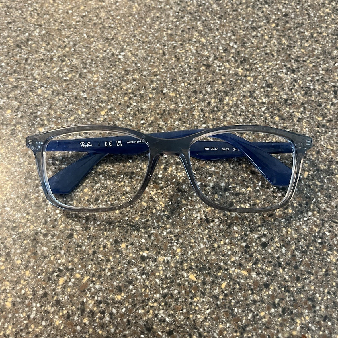 Ray-Ban RB7047 5769 Blue Rectangular Full Rim Plastic Eyeglass Frames 54-17