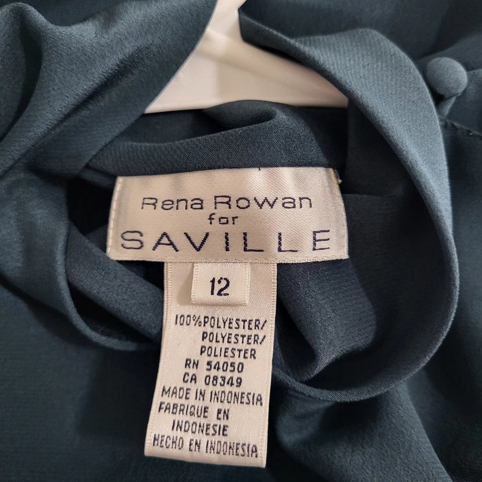 Blusa vintage Rena Rowan for Saville para mujer 12 años 90 cuello alto oficina ropa de carrera Foto 4 de 4