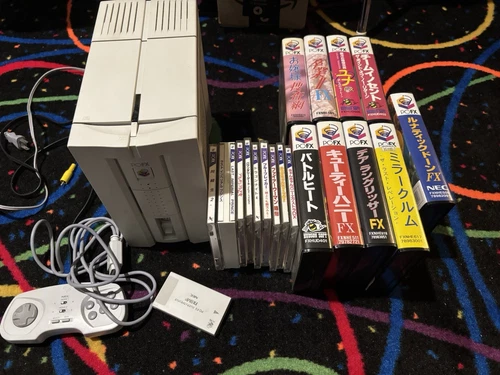 NEC PC-FX Console + 15 Game LOT (Chip chan Kick, Team innocent, Cutie Honey,Etc)