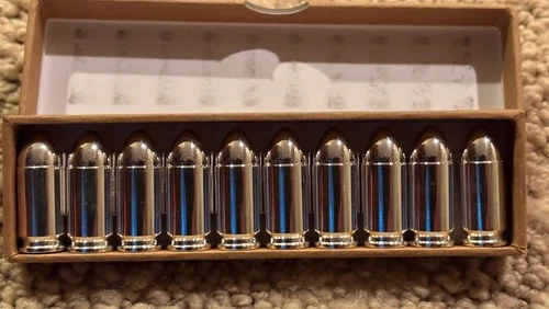 Lot Of 10-1oz .999 Fine Silver Bullet .45 Caliber ACP
