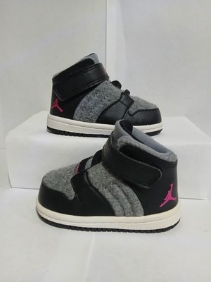Nike Jordan 1 Flight 4 Prem GT Cool Grey/Vivid Pink-Black-White 828247-019 SZ 4c