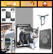 Lockable Magnetic Pet Screen Door 8x10, Automatic Flap for Dogs  Cats, Black