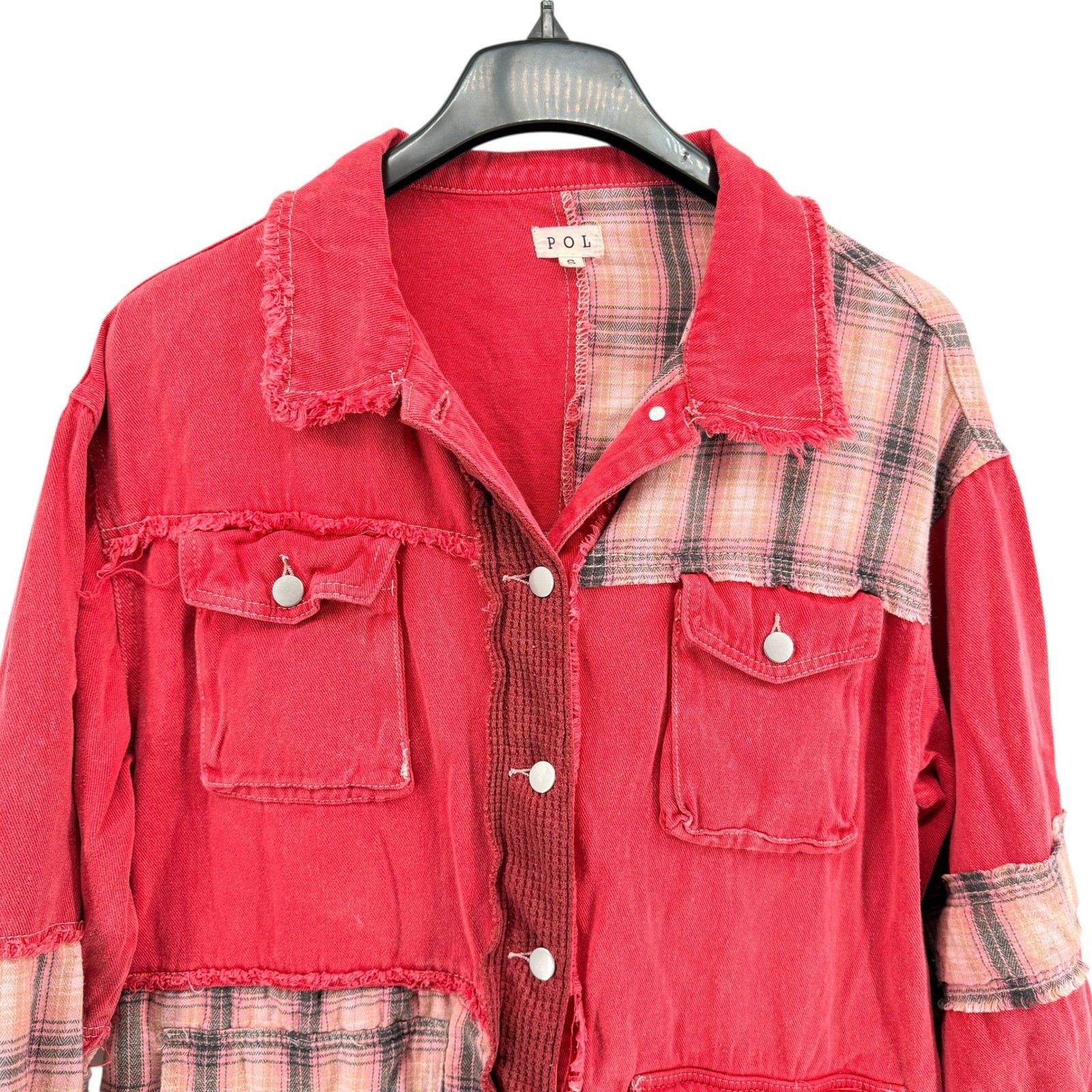 POL Patchwork Shacket Womens Small Pre-Owned Jack… - image 3