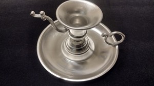 Vintage Metawa Holland Pewter Chamberstick Candlestick, 94% Pewter, 5" x 3"
