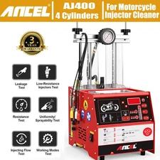 Fuel Injector Cleaner Tester Motorcycle Ultrasonic Nozzle Cleaning 4-Cylinder