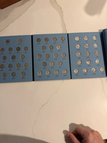 1946-1964 PDS Complete Roosevelt Silver Dime Set Album + 2 Coins /50 Total