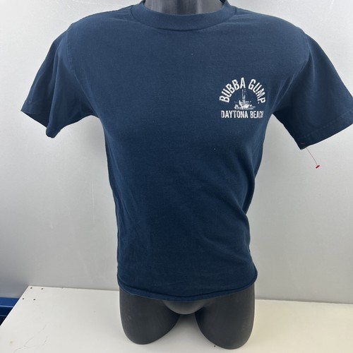 Bubba Gump Shrimp Co. T-Shirt Men's S Navy Daytona Beach Fla 2 Sided