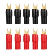 5Pairs Crimp Connectors Red Black for Audio Speaker Wire Copper Terminals