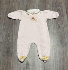 Vintage Disney's Baby Winnie The Pooh Pink Jumpsuit Booties Size 3-6 Months RARE
