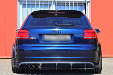For Audi S3 8P 09-12 3door Rear Bumper diffuser addon with ribs/ fins