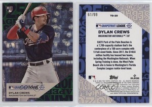 2025 Topps Series 1 Training Grounds Green Foil /99 Dylan Crews #TG-20 Rookie RC