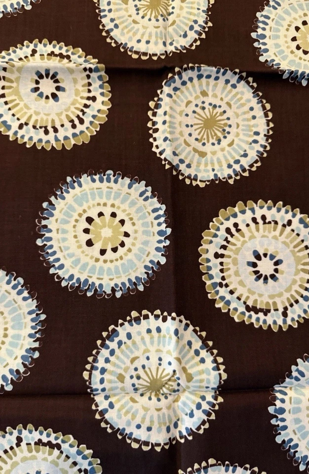 Habitat A Philosophy A Refuge Benartex Geometric Fabric Brown Blue 38 x 44” - Image 2 of 4