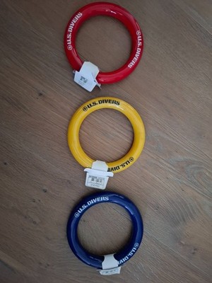 Aqua Lung U.S. Divers 14cm Tauchring glänzend rot blau gelb Dive Ring Tauchhilfe